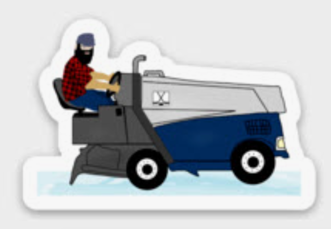 Paul Bunyan on Zamboni Mini Decal Sticker 218 Clothing + Gift