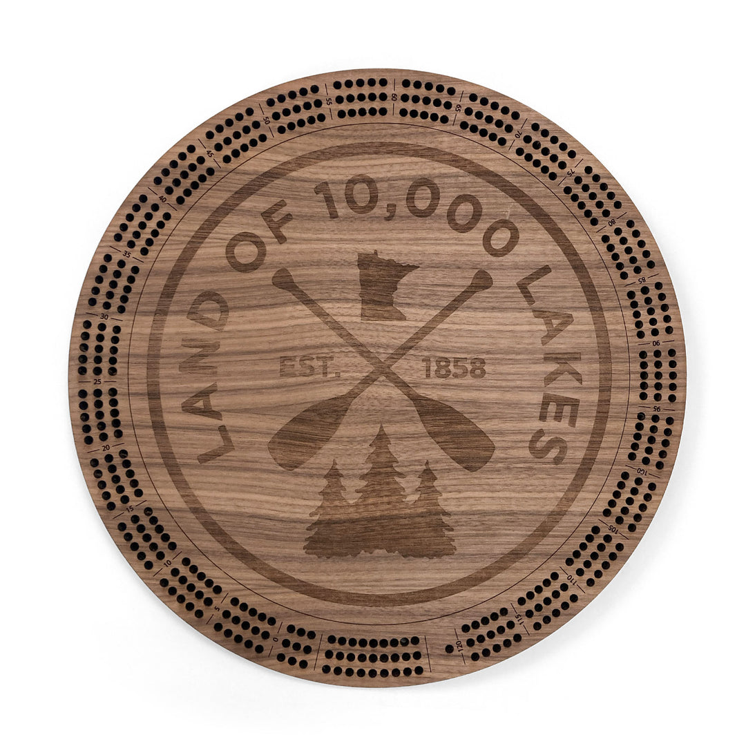 Minnesota wooden cribbage board