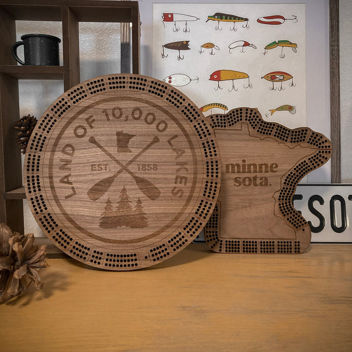 Minnesota made wooden cribbage boards