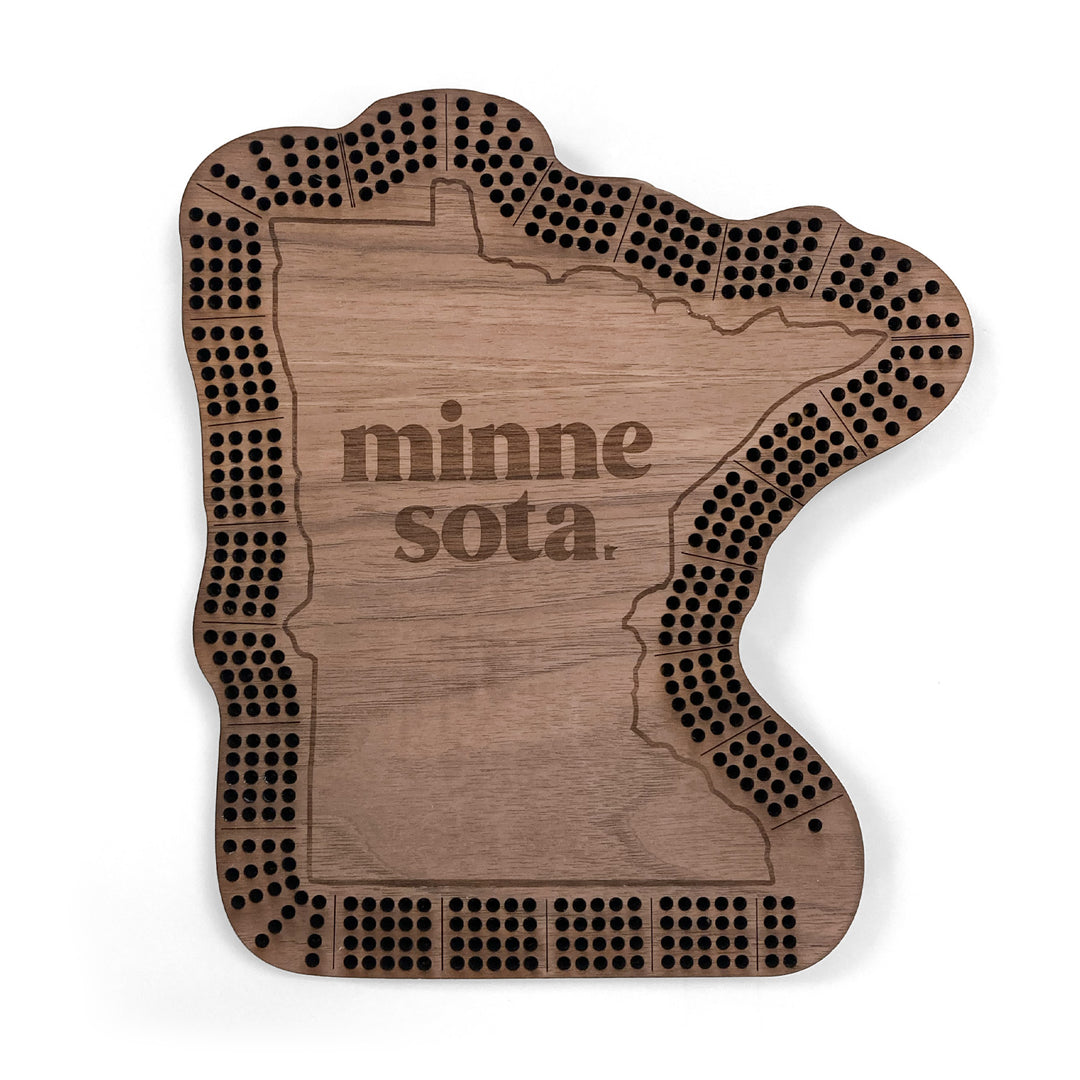 Minnesota shape cribbage board